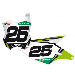Kit Adesivi Portanumero Personalizzato modello Replica KAWASAKI Racing Team 2018