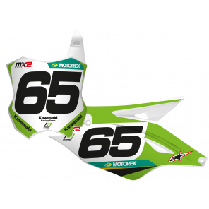 Kit Adesivi Portanumero Personalizzato modello Replica KAWASAKI Racing Team 2020