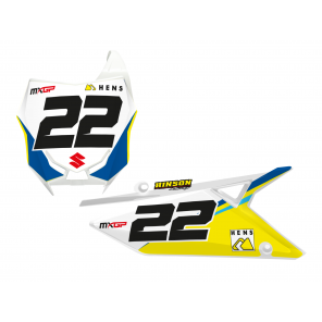 Kit Adesivi Portanumero Personalizzato modello Replica Team KSRT Kevin Strijbos 2020 SUZUKI