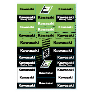 Juego Stickers Logo Sponsor Kawasaki